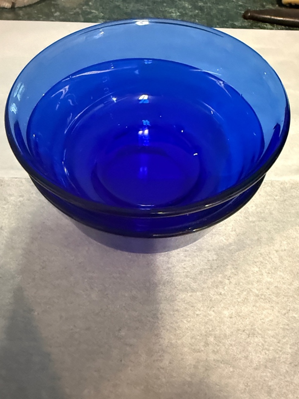 Cobalt Blue Glass Mixing Bowl       4 3/4” wide, set of two